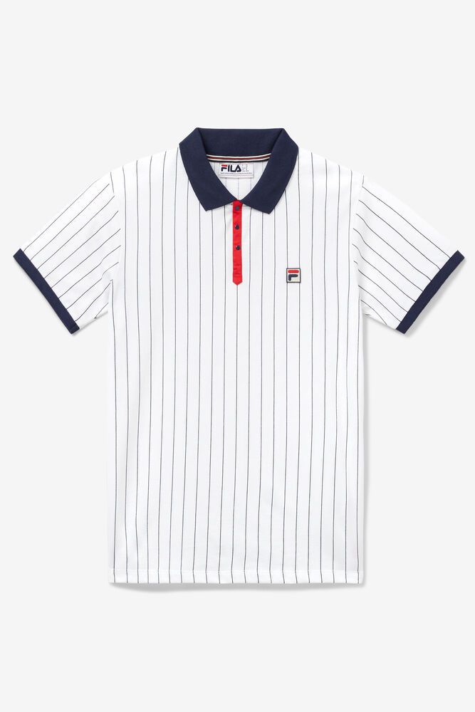 Fila Bb1 White Polo Mens - NZ 38241-RBJN